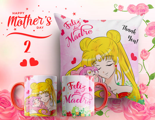 Set Día de la Madre – Cojín + Taza "Feliz Día Madre" 💕