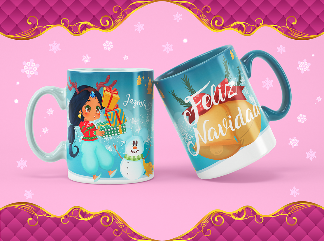 🎄✨ Tazas de Princesas Navideñas ✨🎄