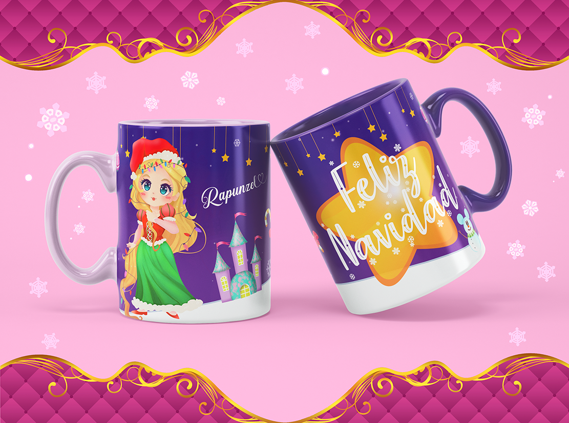 🎄✨ Tazas de Princesas Navideñas ✨🎄