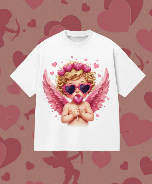 ✨ Camiseta Cupido Peace & Love - San Valentín