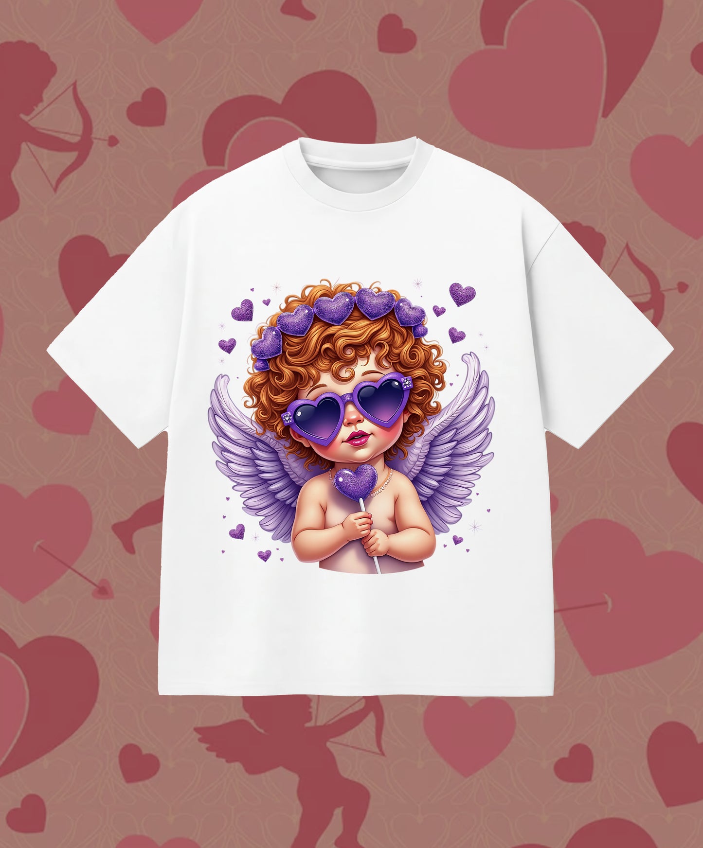 ✨ Camiseta Cupido Peace & Love - San Valentín
